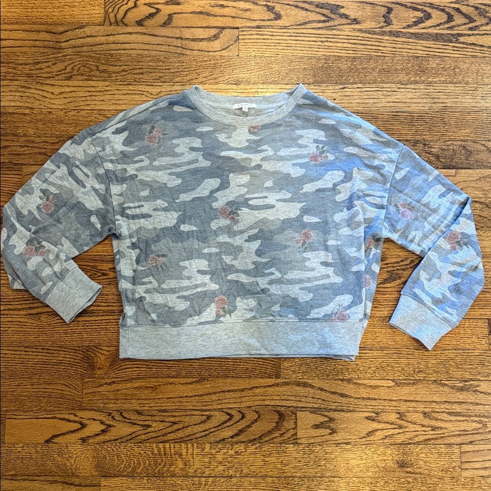 Z Supply Gray Camouflage Sweatshirt